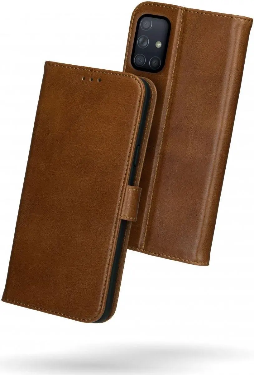 Rosso Deluxe Book Case Samsung Galaxy A71 - 3 Pasjes - Bruin