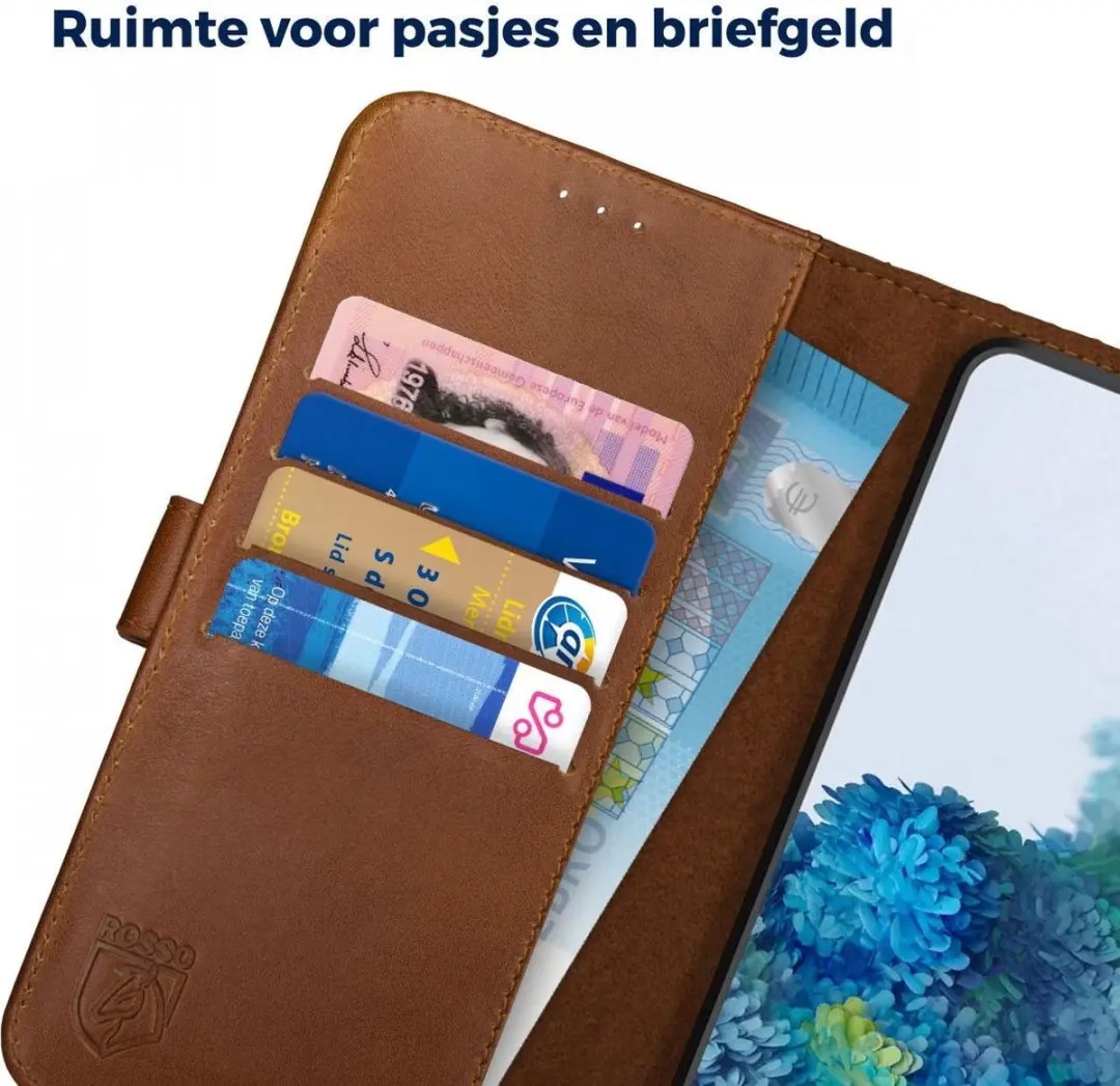 Rosso Deluxe Book Case Samsung Galaxy S20 Plus - 3 Pasjes Bruin - afbeelding 6 van 6