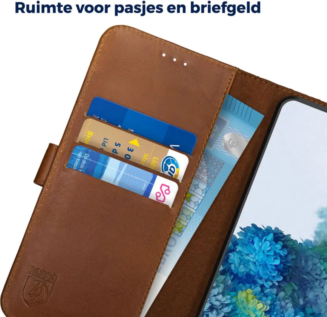 Rosso Deluxe Book Case Samsung Galaxy S20 Plus - 3 Pasjes Bruin