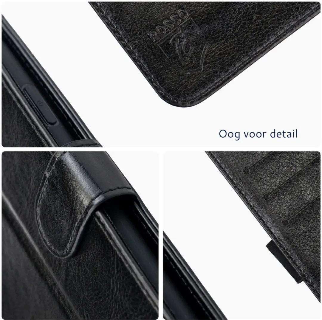Rosso Element Hoesje iPhone 12/12 Pro 69562 - 3 Pasjes - Zwart