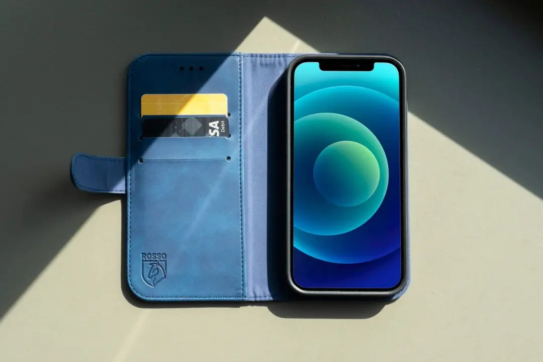 Rosso Element Hoesje iPhone 12/12 Pro - 3 Pasjes - Blauw