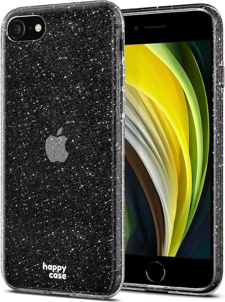 HappyCase iPhone SE 2020/2022 Hoesje Glitter Transparant