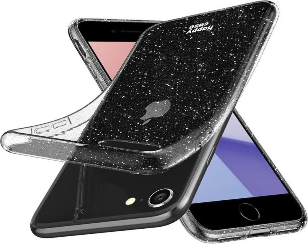 HappyCase iPhone SE 2020/2022 Hoesje Glitter Transparant