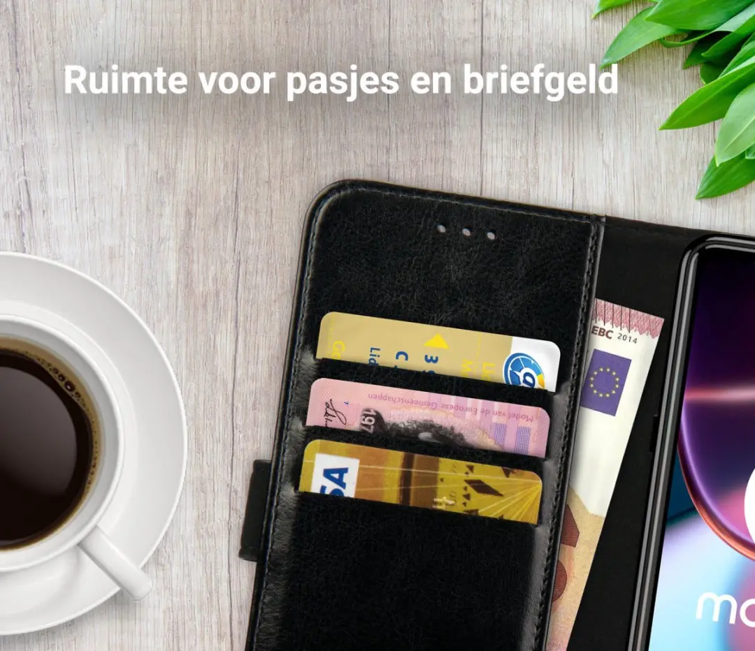 Rosso Element Book Case Wallet Motorola Edge 30 Pro - 3 Pasjes - Zwart