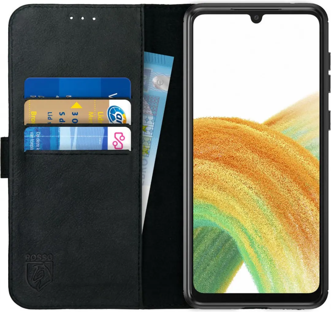 Rosso Deluxe Echt Leer Book Case Hoesje Geschikt voor Samsung Galaxy A33