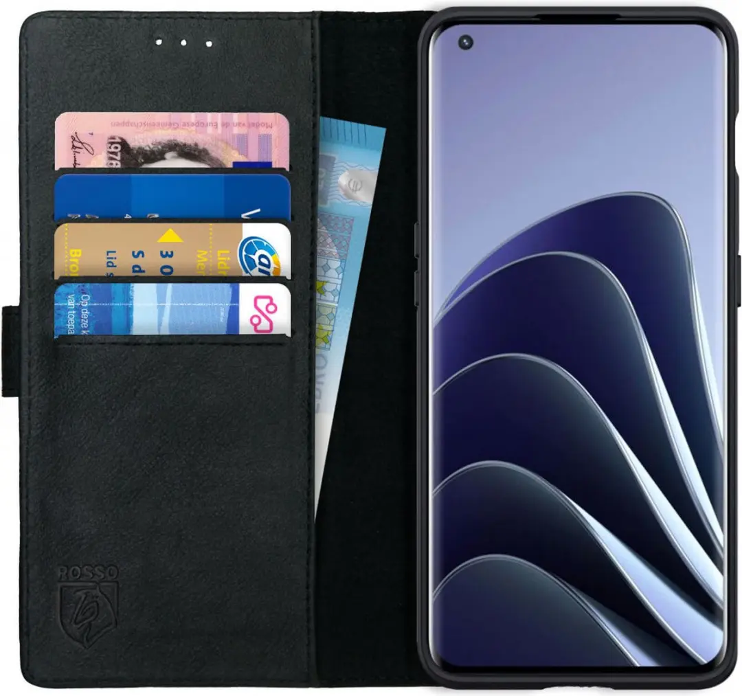 Rosso Deluxe Echt Leer Book Case Hoesje Geschikt voor OnePlus 10 Pro