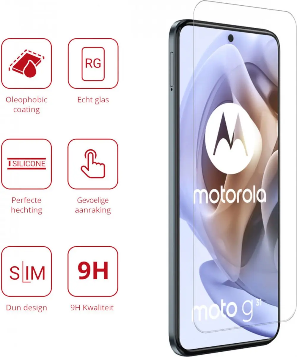 Rosso 9H Tempered Glass Moto G31/G41 - 1 Stuk