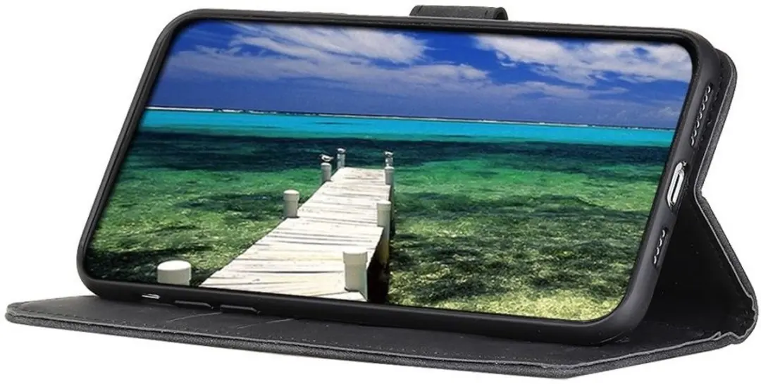 Khazneh Sony Xperia 1 IV Retro Wallet Hoesje - 2 Pasjes - Zwart