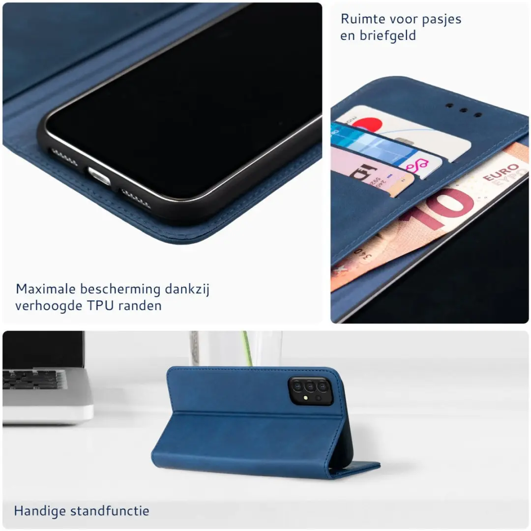 Rosso Element Book Case Wallet Samsung Galaxy S23 Plus - 3 Pasjes - Blauw