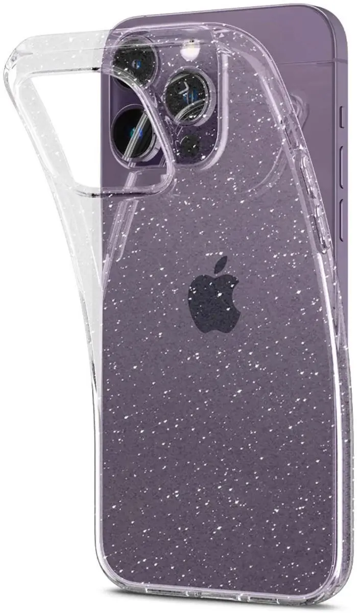 HappyCase iPhone 14 Pro Hoesje Glitter Wit