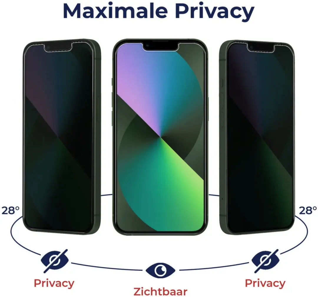Rosso iPhone 13/13 Pro 9H Privacy Glas - 1 Stuk