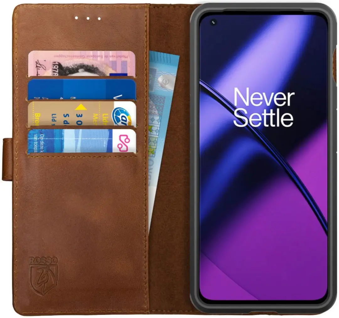 Rosso Deluxe Echt Leer Book Case Hoesje Geschikt voor OnePlus 11