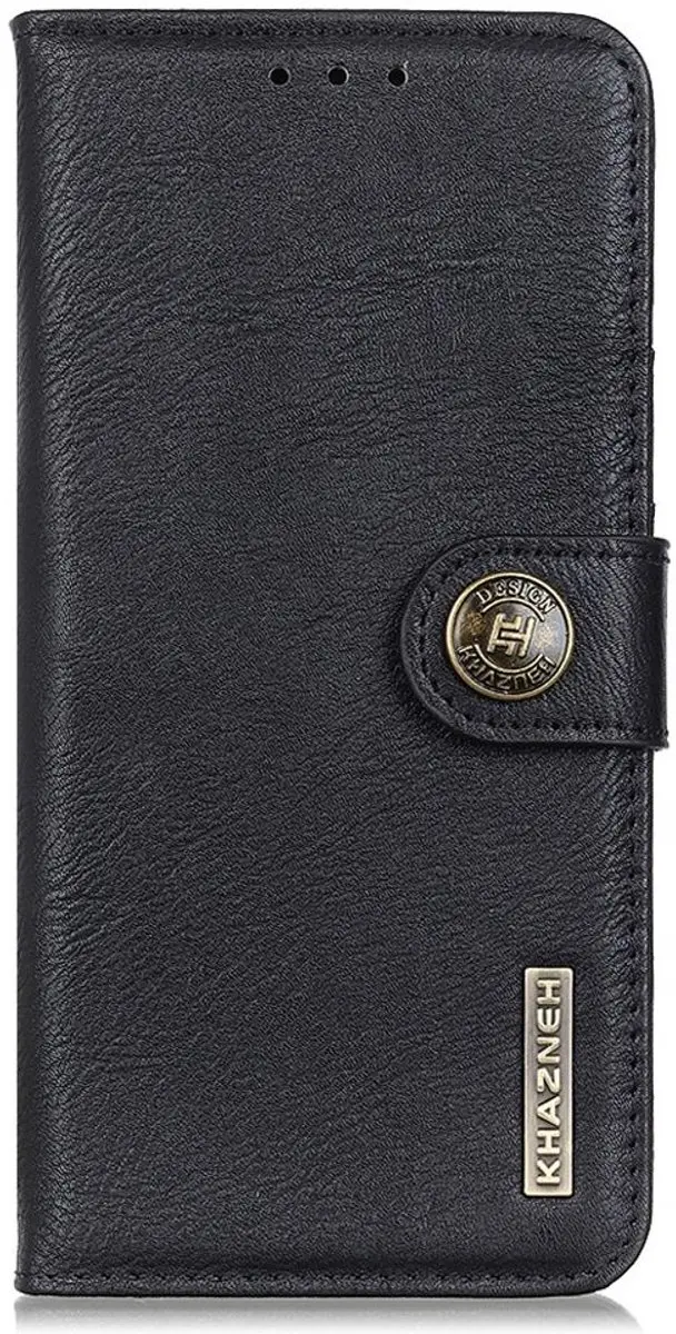 Khazneh Moto G53 Hoesje Portemonnee Book Case - Zwart
