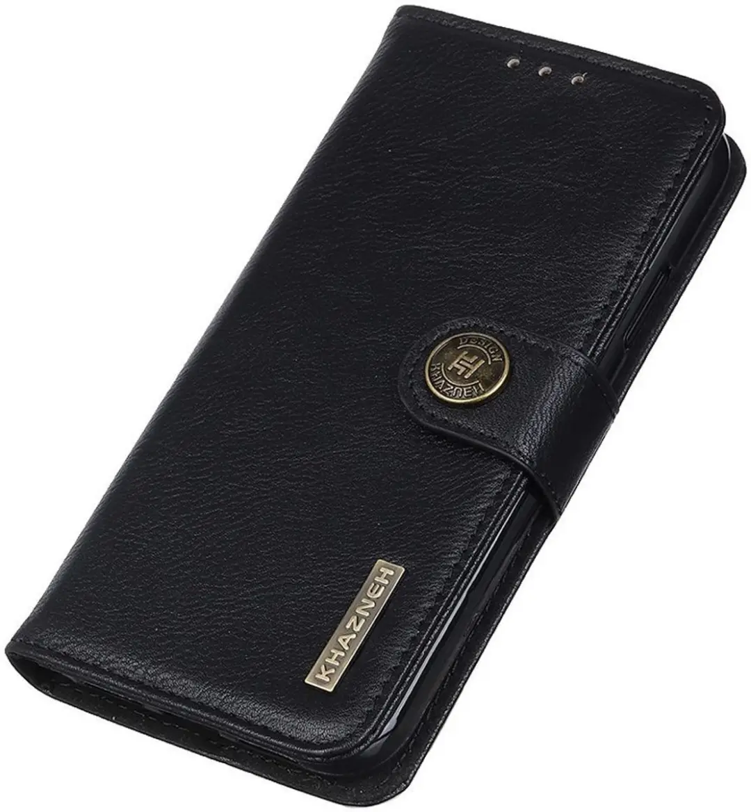 Khazneh Moto G53 Hoesje Portemonnee Book Case - Zwart