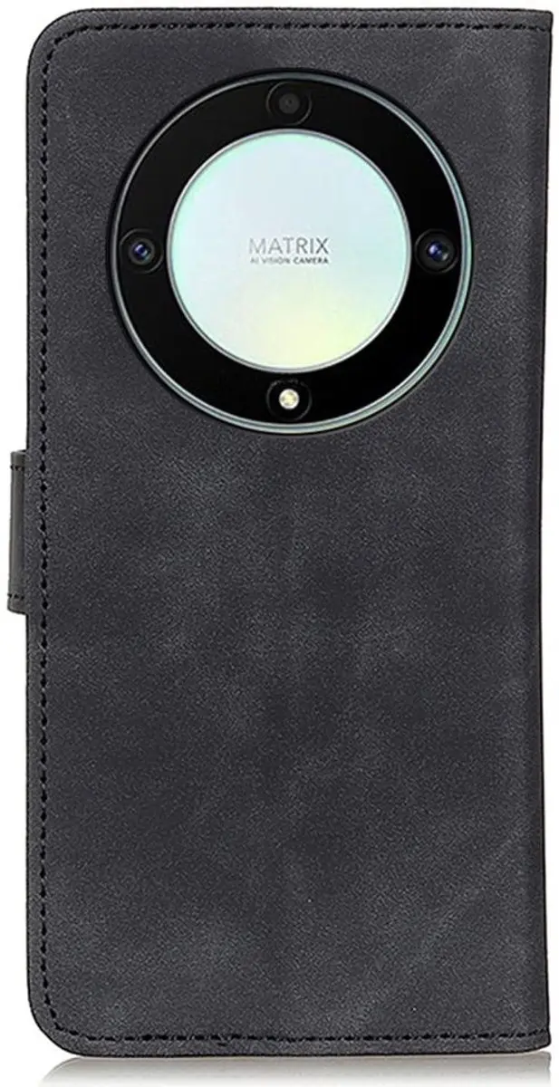 Khazneh Honor Magic5 Lite Retro Wallet Hoesje - 2 Pasjes - Zwart