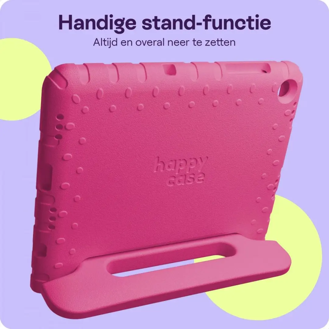 HappyCase Kinder Tablethoes iPad 10/11 Roze - met Handvat