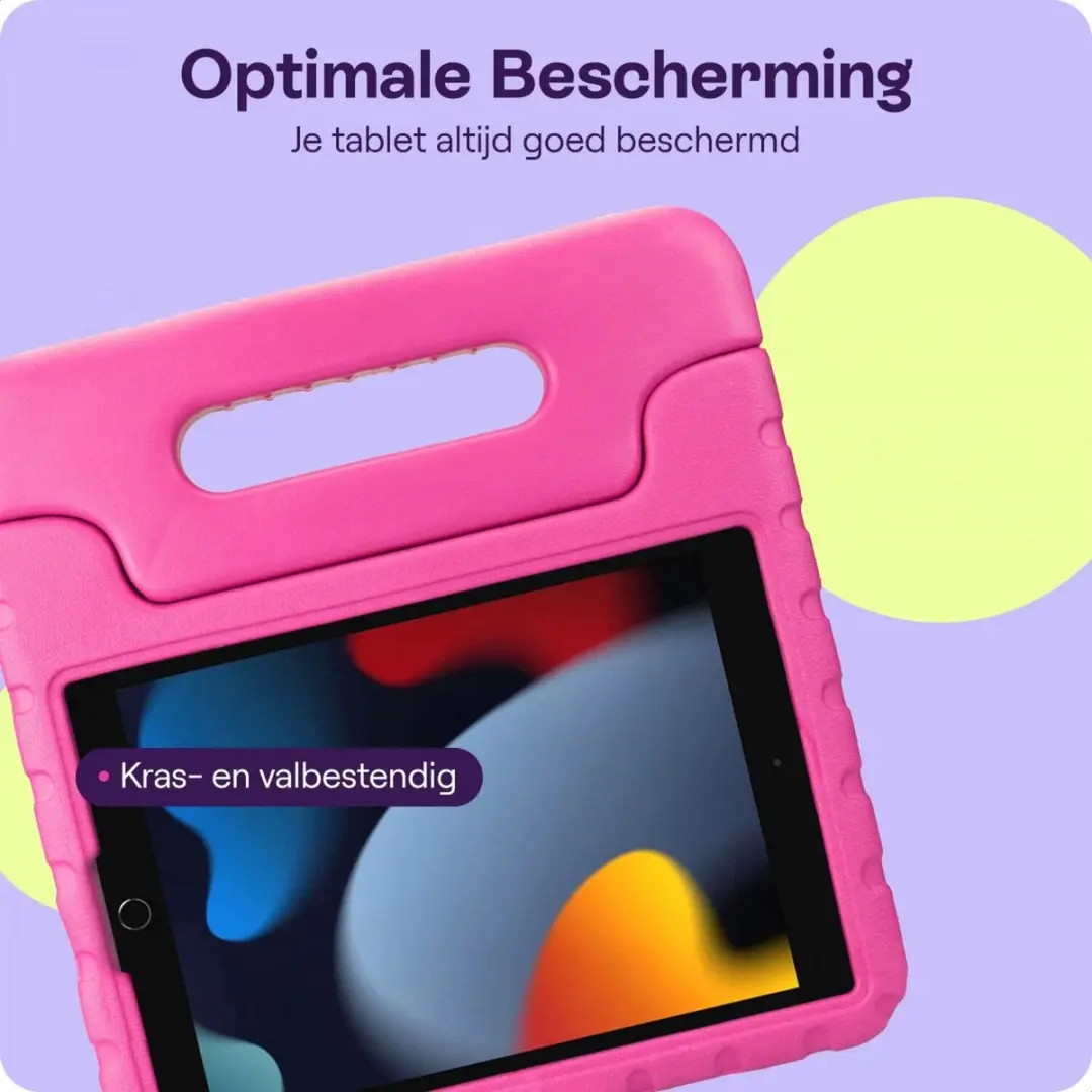 HappyCase Kinder Tablethoes iPad 10/11 Roze - met Handvat