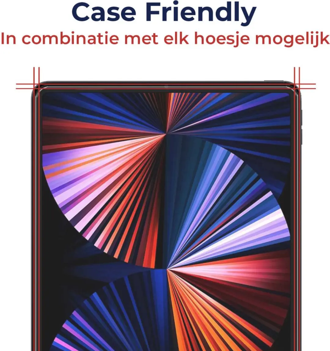 Rosso Screen Protector 159972 - iPad Pro 12.9 (2020/2021) - Glas - Transparant/Red