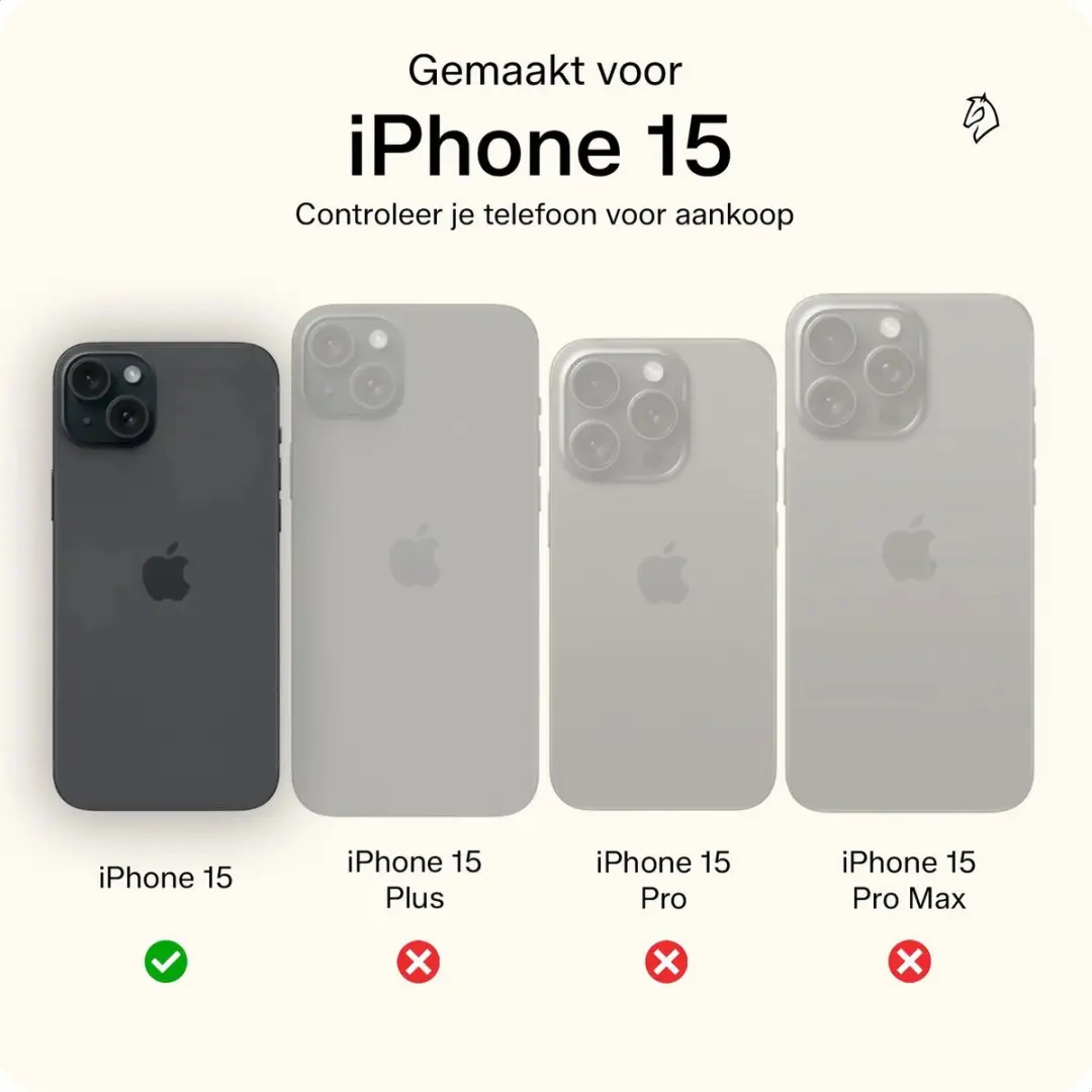 Rosso Element 2-in-1 Hoesje iPhone 15 - Bruin - 3 Pasjes