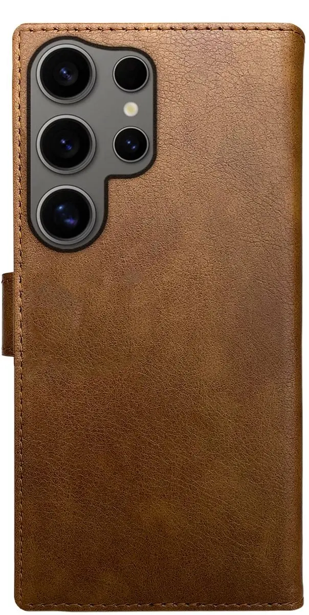 Rosso Element Book Case Wallet Samsung Galaxy S24 Ultra - 3 Pasjes - Bruin