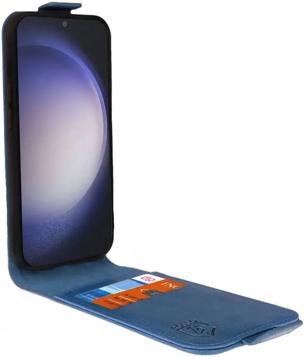 Rosso Element S24 Plus Flip Case - Blauw - 2 Pasjes