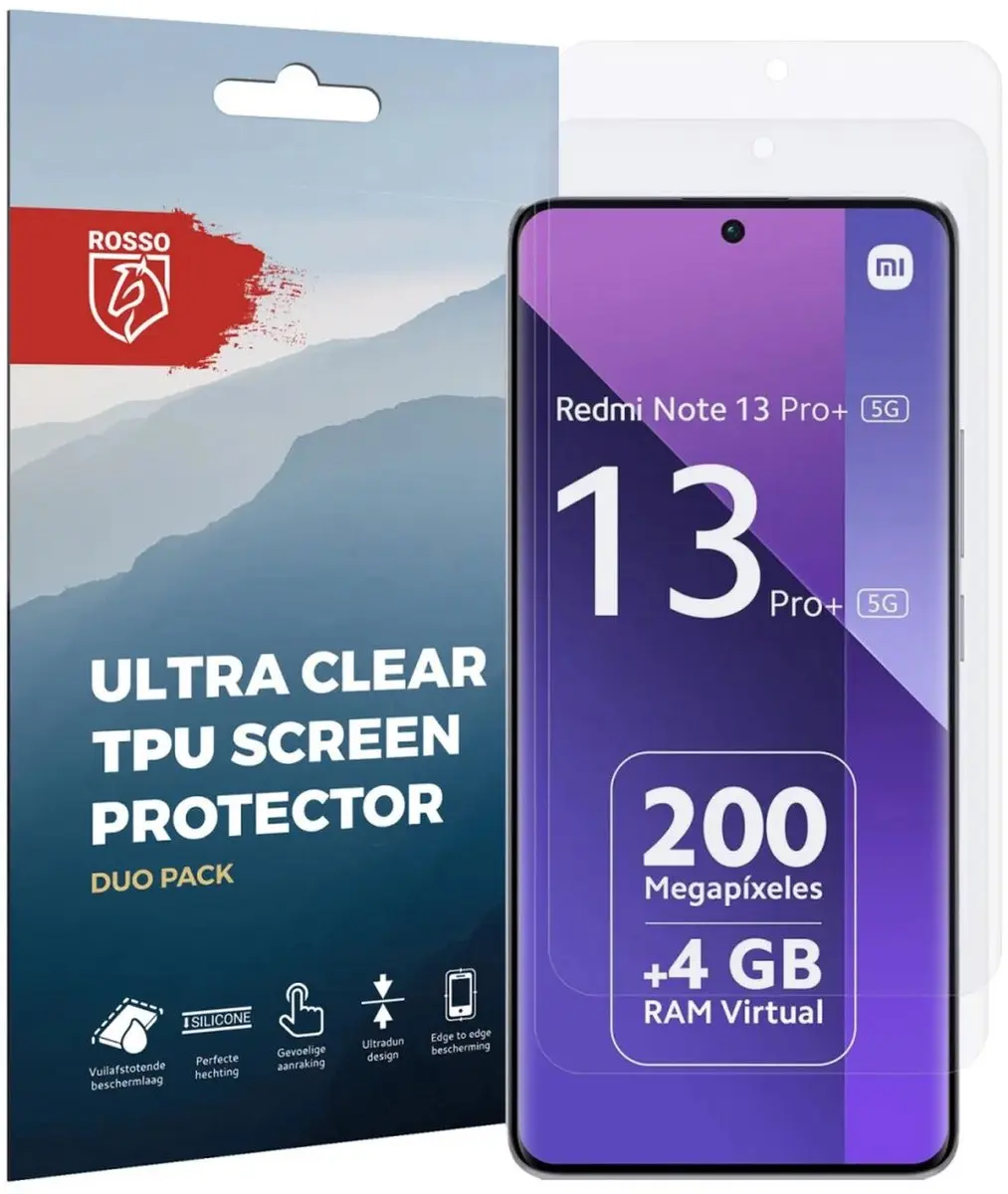Rosso Screen Protector Ultra Clear - 2 Stuks - Xiaomi Redmi Note 13 Pro+
