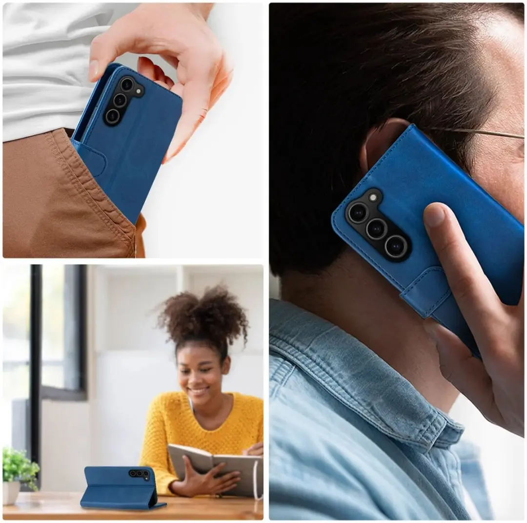 Rosso Element Book Case Wallet Samsung Galaxy S23 FE - 3 Pasjes - Blauw