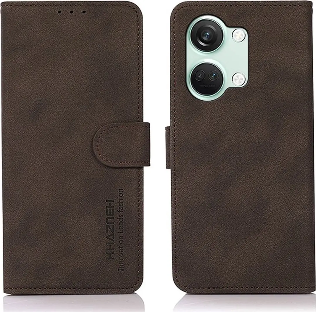 Khazneh OnePlus Nord 3 Retro Wallet Hoesje - Bruin