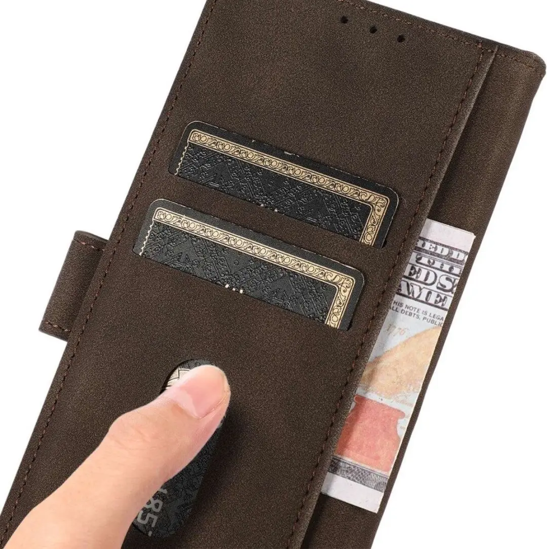 Khazneh OnePlus Nord 3 Retro Wallet Hoesje - Bruin - afbeelding 6 van 6