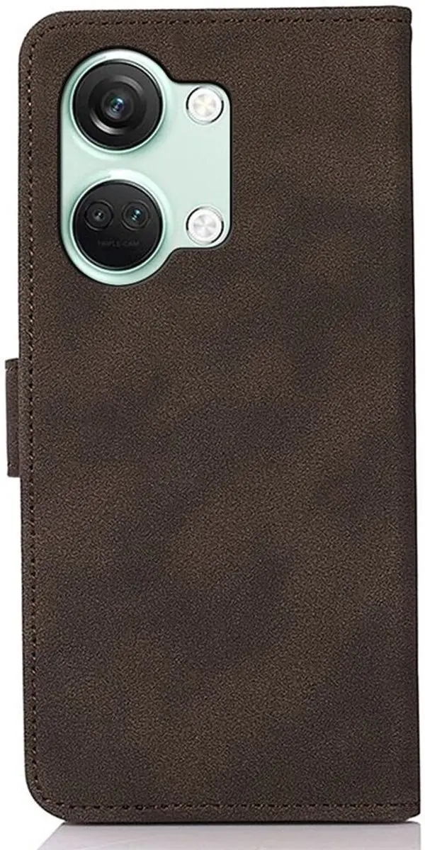 Khazneh OnePlus Nord 3 Retro Wallet Hoesje - Bruin
