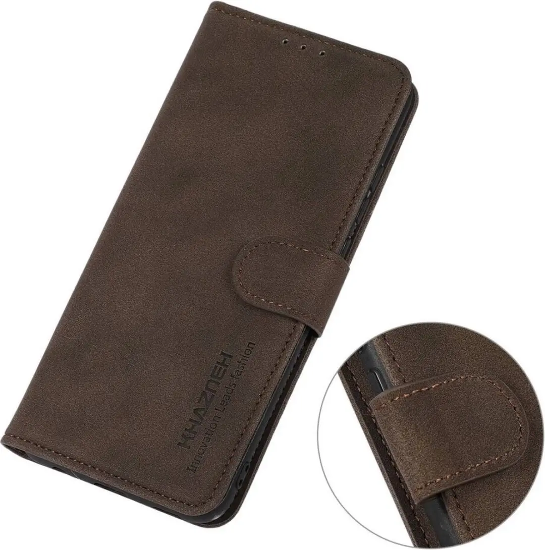 Khazneh OnePlus Nord 3 Retro Wallet Hoesje - Bruin