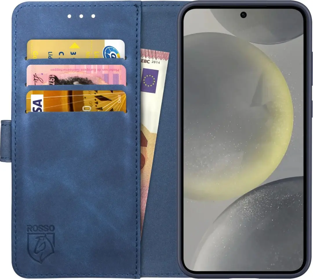 Rosso Element Book Case Wallet Samsung Galaxy S24 - 3 Pasjes - Blauw