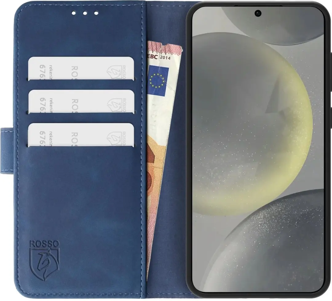 Rosso Element Book Case Wallet Samsung Galaxy S24 - 3 Pasjes - Blauw