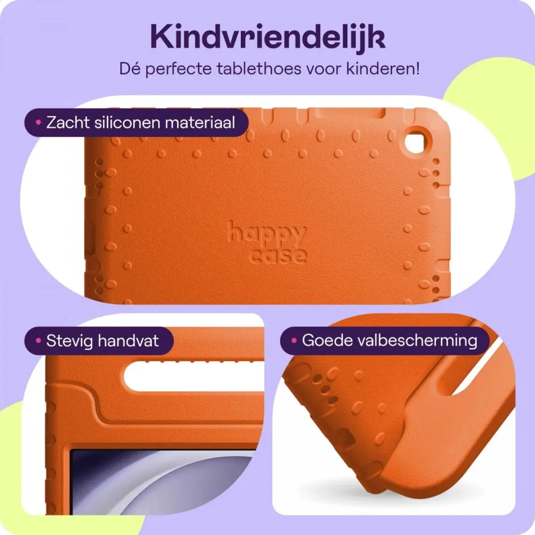 HappyCase Kinder Tablethoes Samsung Galaxy Tab A11/A9 Plus - Oranje