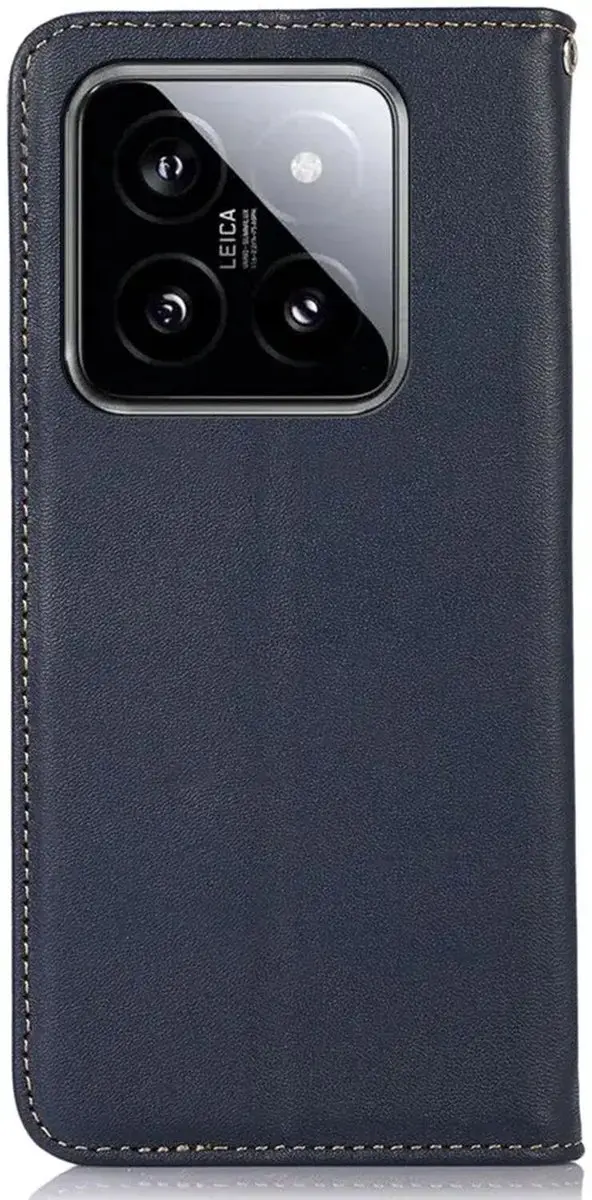 Khazneh Xiaomi 14 Retro Wallet Hoesje - Blauw