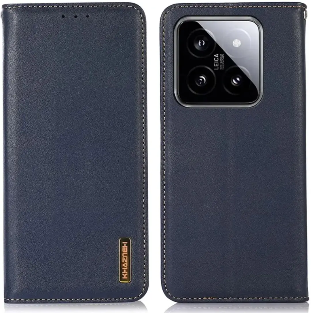 Khazneh Xiaomi 14 Retro Wallet Hoesje - Blauw - afbeelding 6 van 6