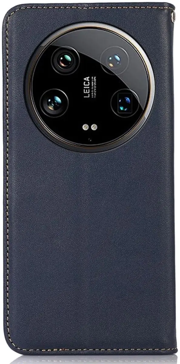 Khazneh Hoesje Xiaomi 14 Ultra - Echt Leer Blauw