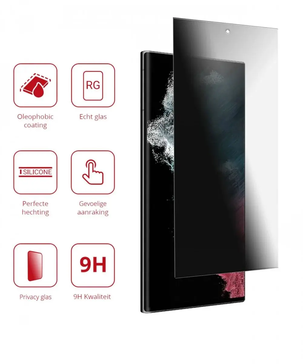 Rosso Privacy Screen Protector Samsung Galaxy S22 Ultra - 9H Glas