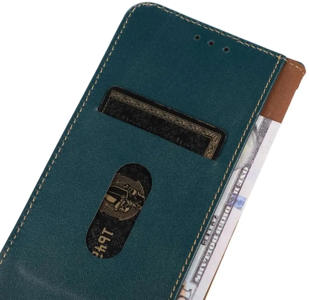 Khazneh RFID Hoesje Book Case Groen - Samsung Galaxy A55