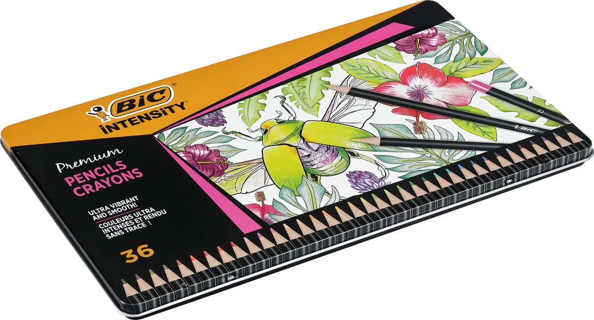 BIC Kids Intensity Premium Potloodset 36 Stuks - Metaaldoos