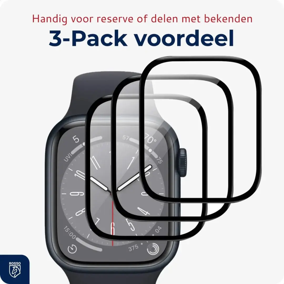 Rosso Hybrid Glass Apple Watch Ultra Screen Protector - 3 Stuks