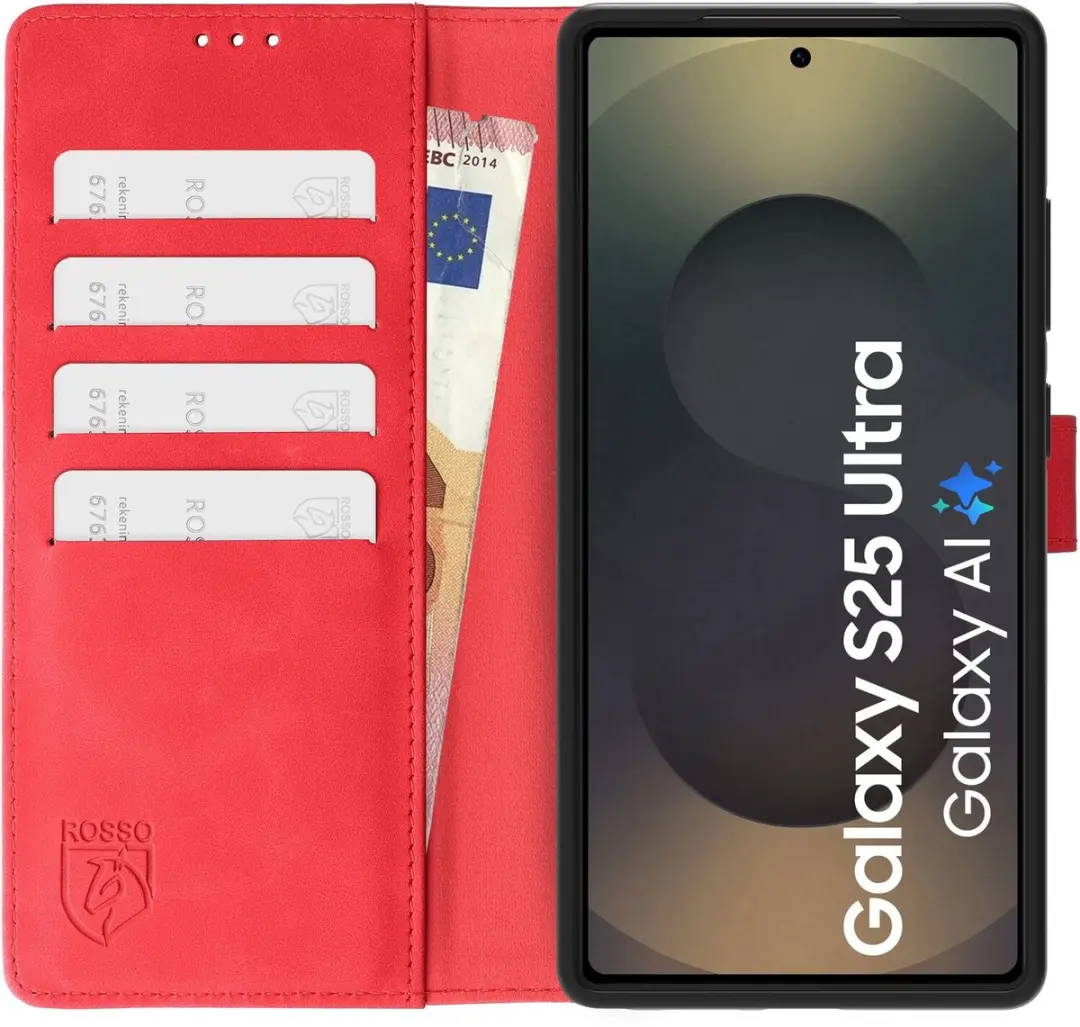 Rosso Element Wallet Book Case 203202 - Samsung Galaxy S25 Ultra - Rood - afbeelding 6 van 6