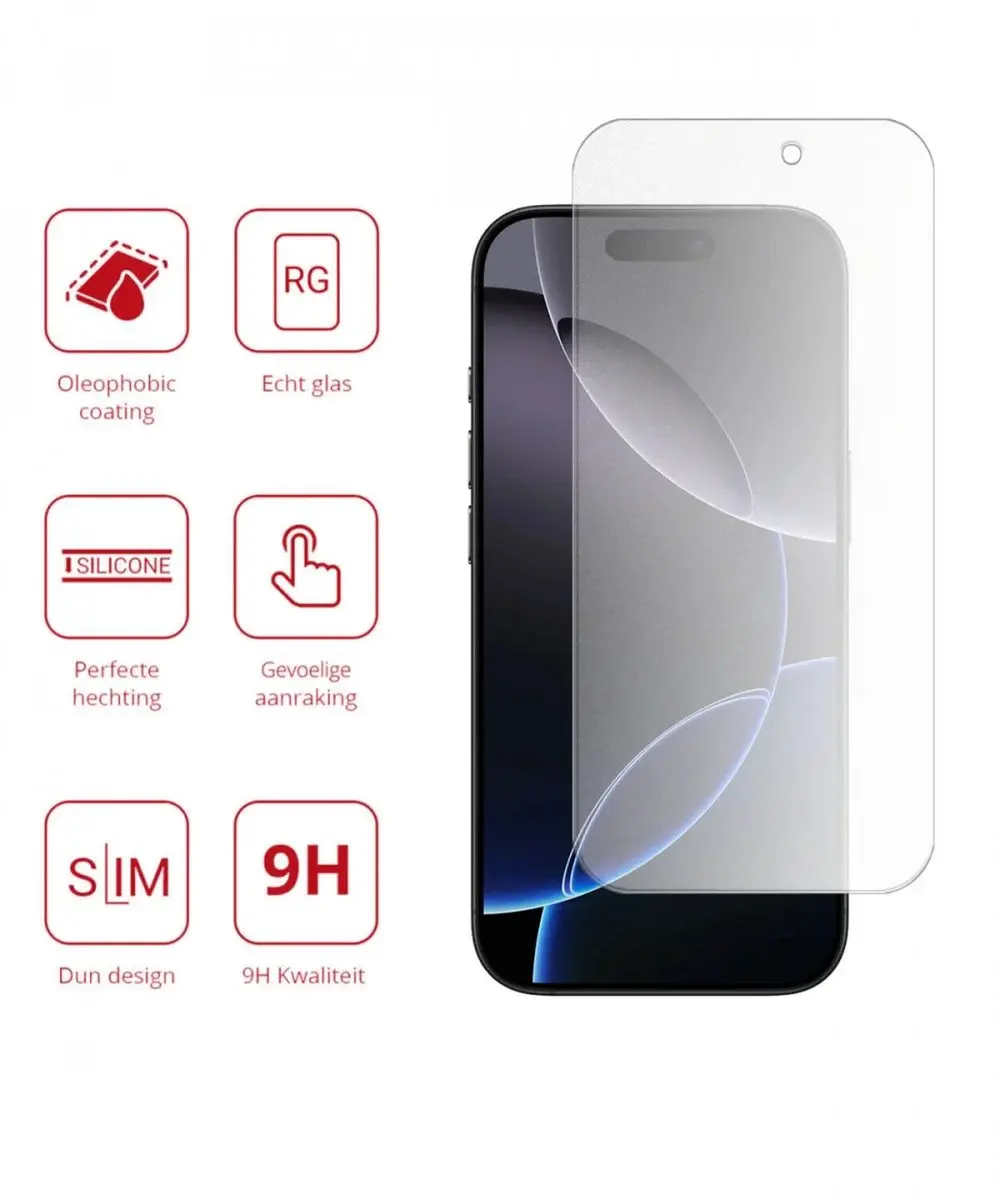 Rosso Anti-Reflectie Tempered Glass iPhone 16 Pro - 1 Stuk