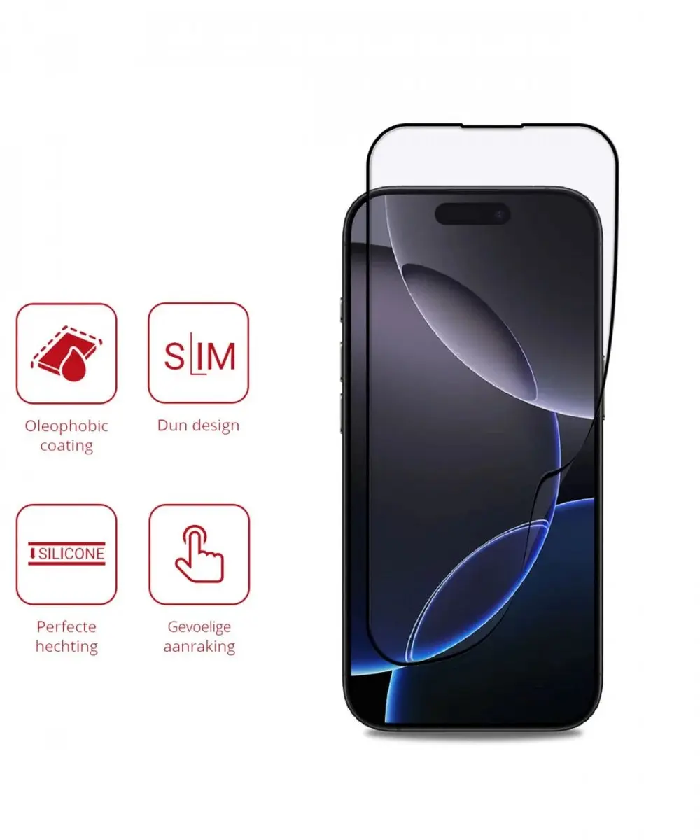 Rosso Hybrid Glass iPhone 16 Pro PMMA Schermbeschermer - Ultradun