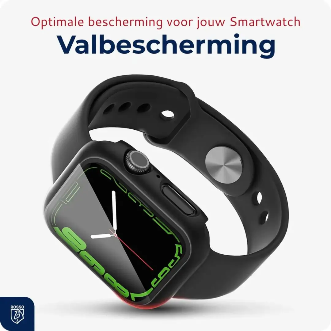 Rosso Tempered Glass Apple Watch 41mm - Full Protect - Zwart