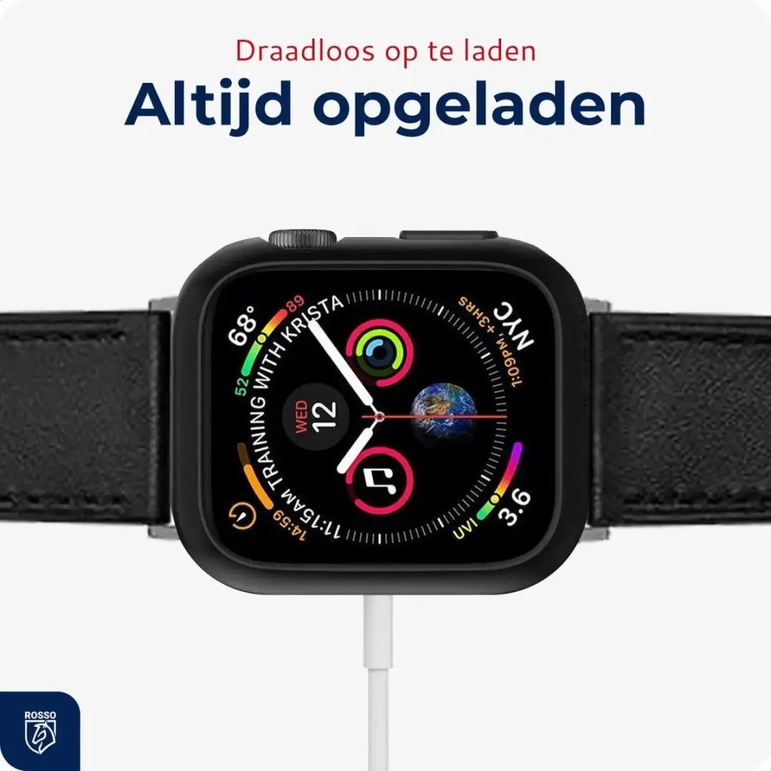 Rosso Tempered Glass Apple Watch 41mm - Full Protect - Zwart