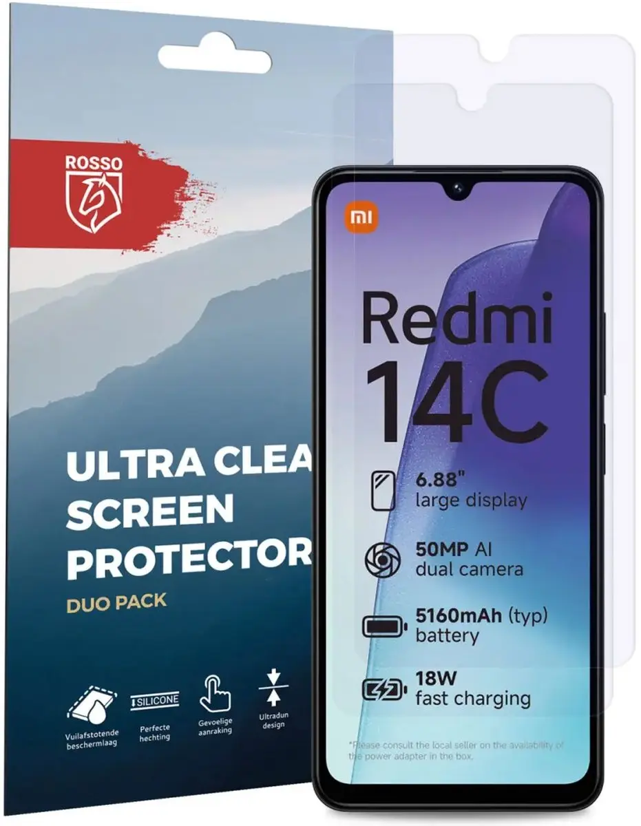 Rosso Screen Protector Xiaomi Redmi 14C - 2 Stuks