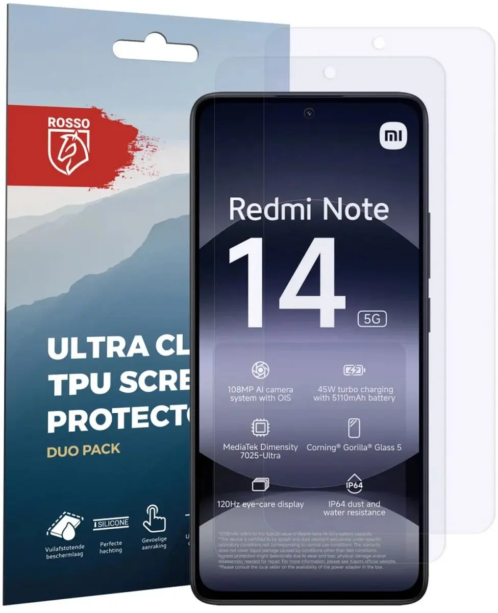 Rosso Screen Protector Xiaomi Redmi Note 14 4G - 2 Stuks