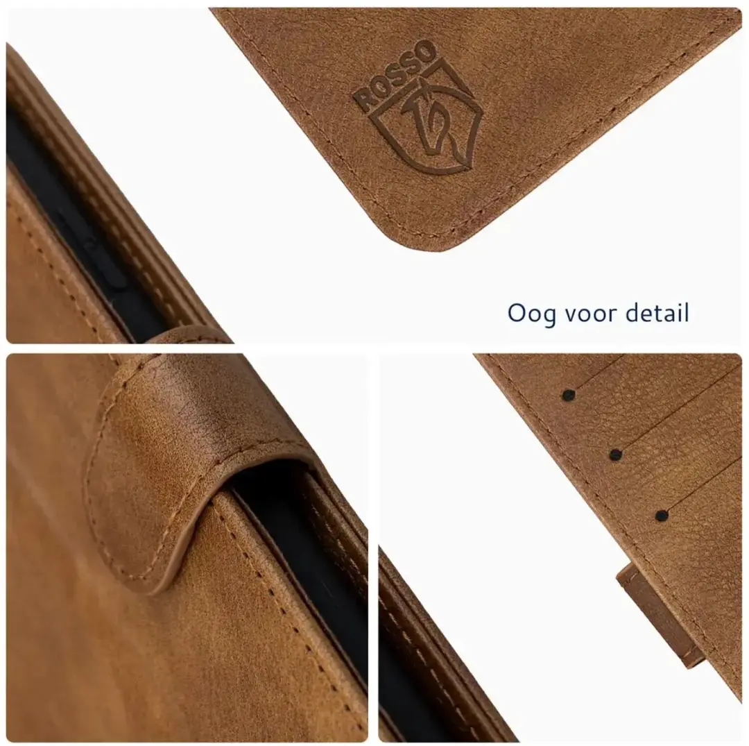 Rosso Element Wallet Book Case Motorola Edge 50 Neo - 3 Pasjes - Bruin
