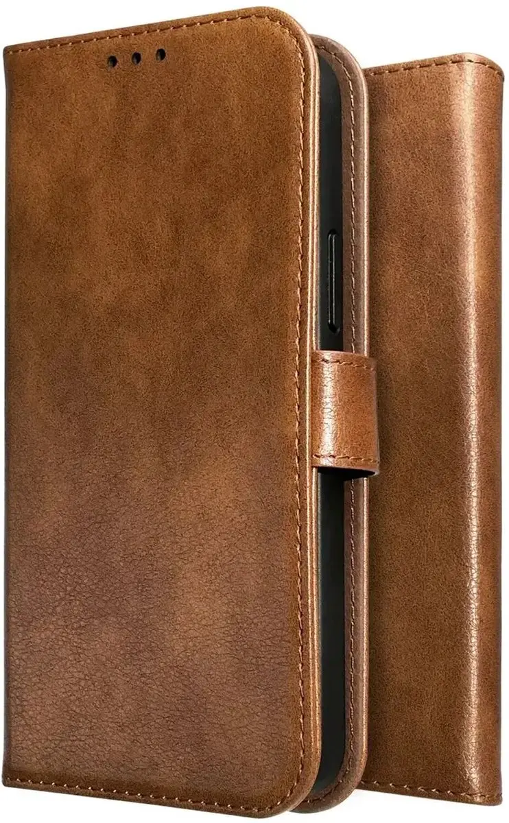 Rosso Element Wallet Book Case Motorola Edge 50 Neo - 3 Pasjes - Bruin